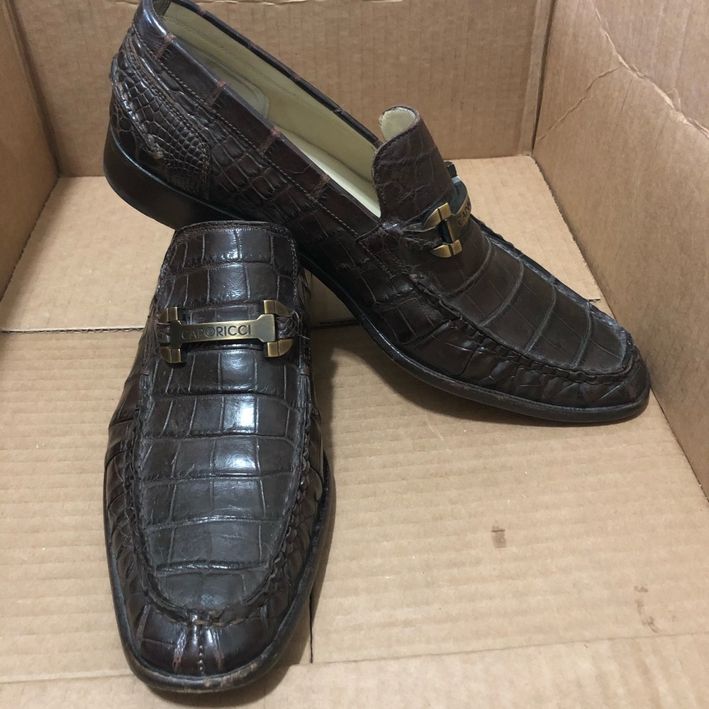 Caporicci Dark brown leather dress loafers